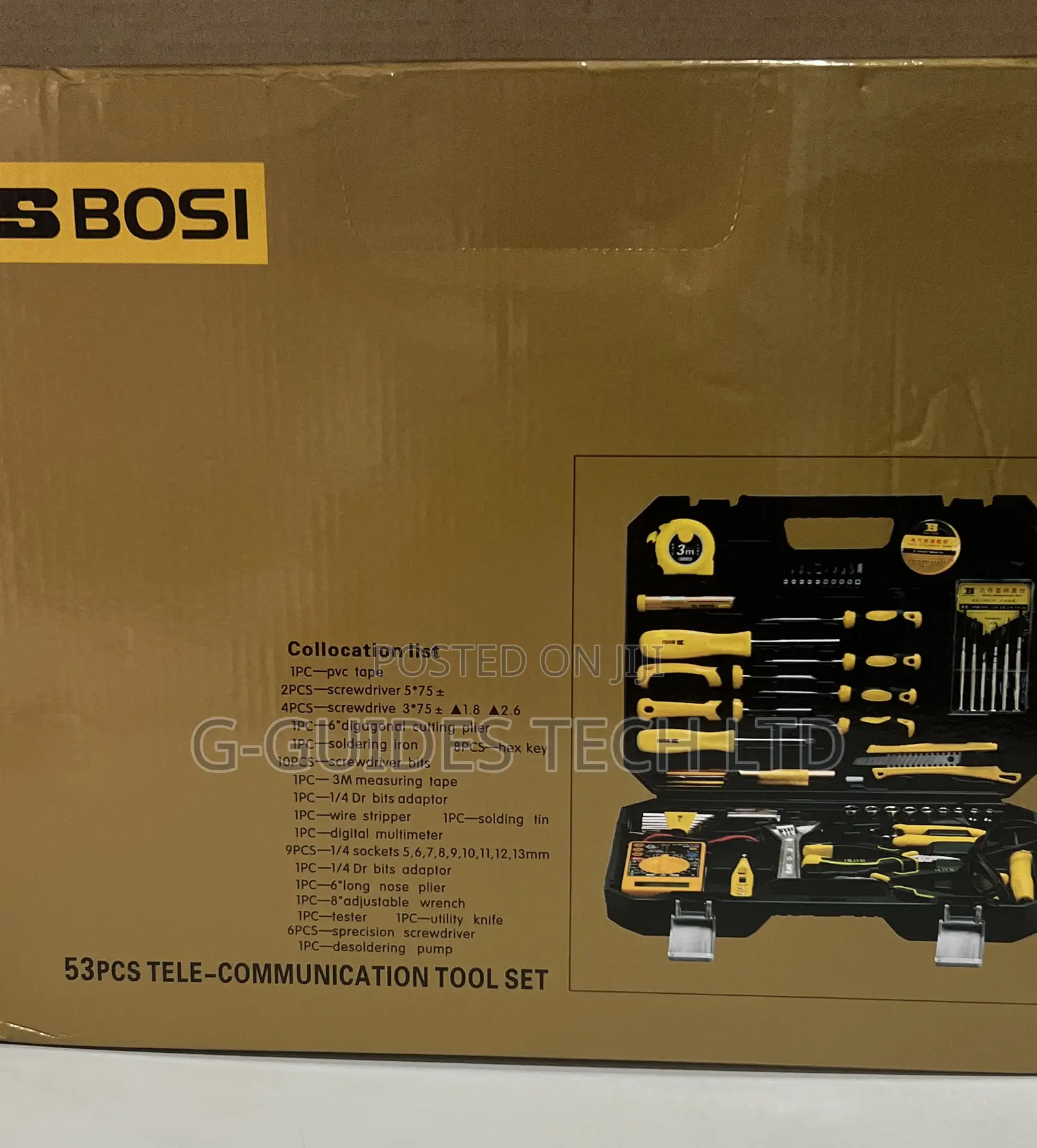 Bosi 53pcs Hardware Tool Kit , 53-piece Tele-communication Tool Set