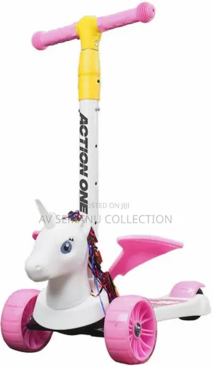Action One Kids 3-Wheel Foldable Scooter Flying Unicorn
