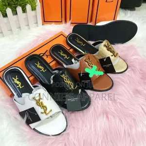 Original Ysl Slippers for Ladies in Sizes and Boxes