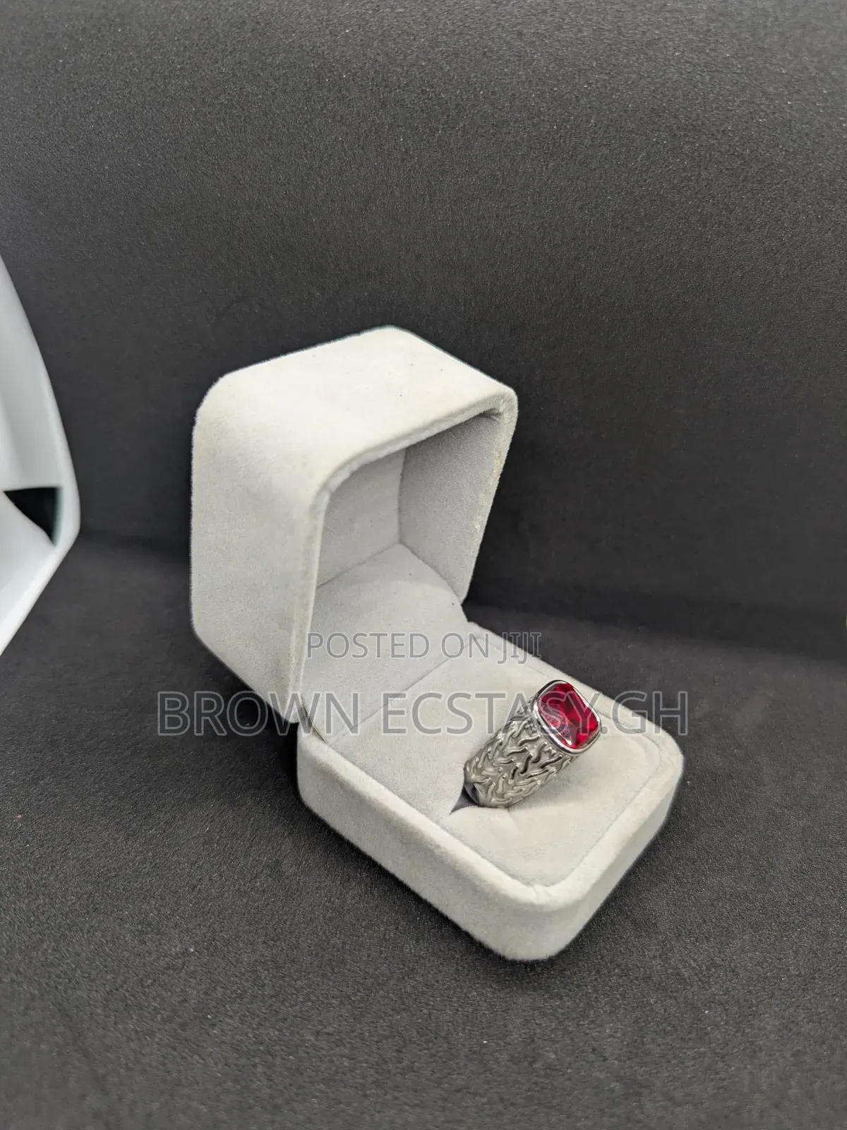 Red Garnet Stone Signet Rings