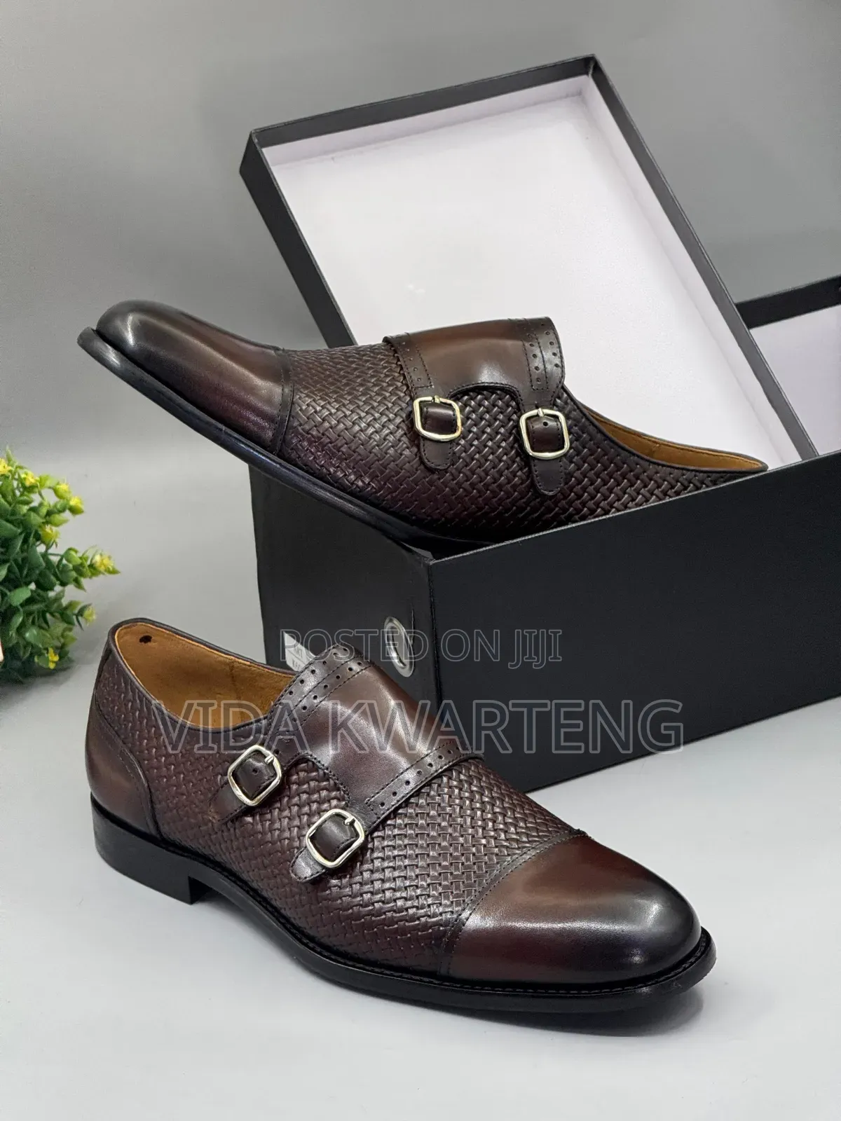 Executive Double Monk Coffee Brown Shoe From Frank Perry