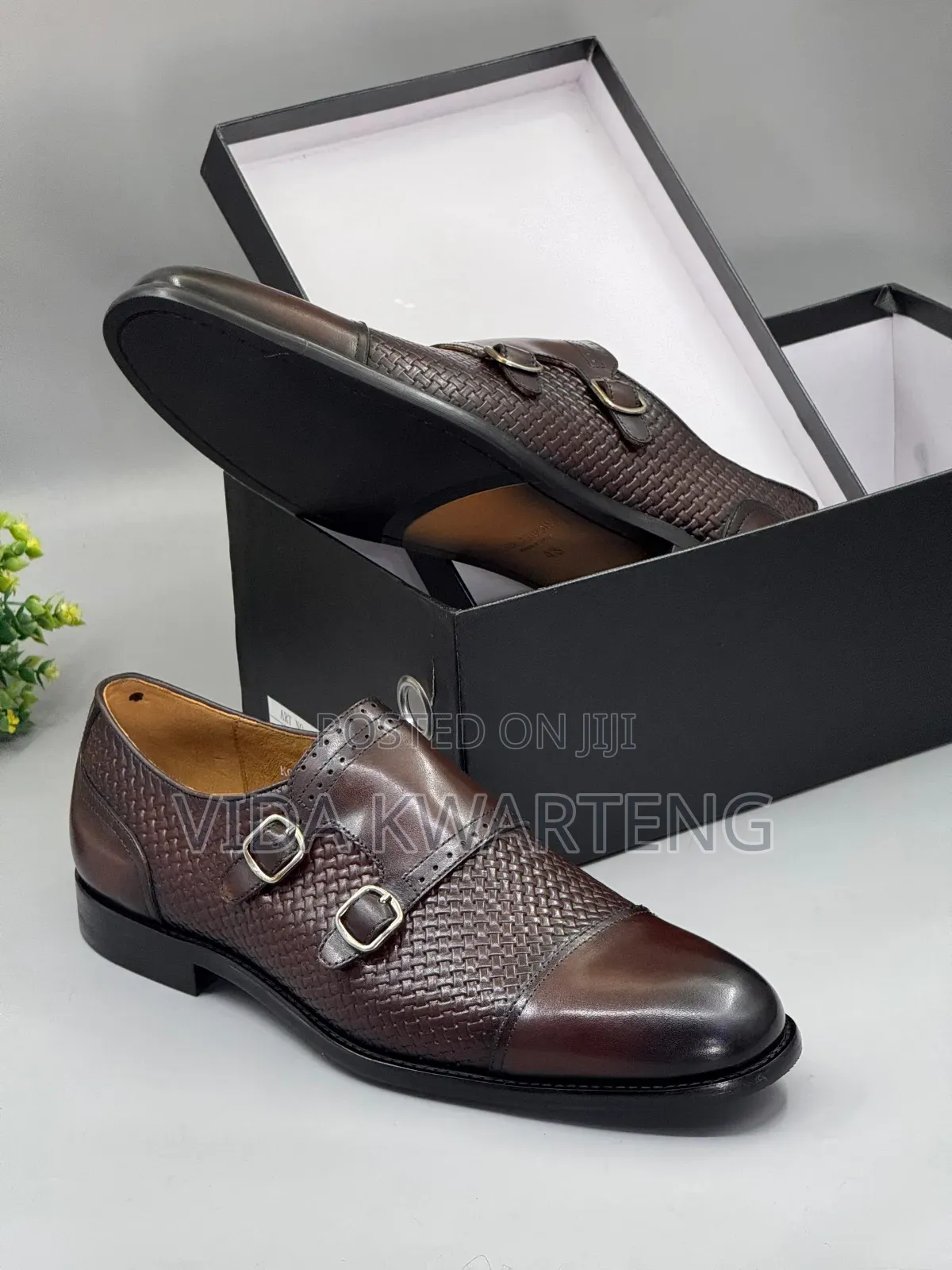 Executive Double Monk Coffee Brown Shoe From Frank Perry