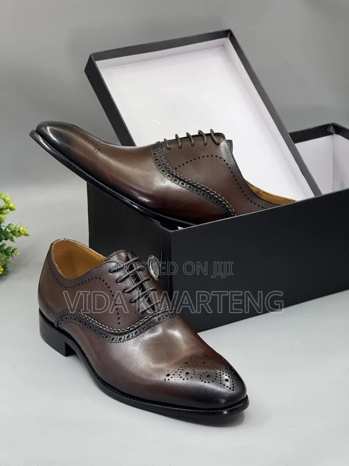 High Quality Coffee Brown Leather Lace Up Shoes From John Foster