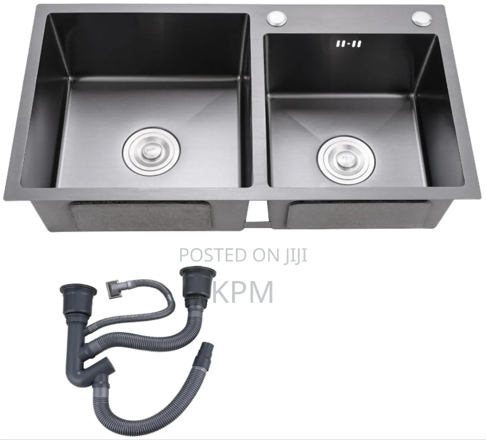 Anti Rust Handmade Nano Black Sus 304 Double Black Kitchen Sink