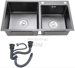 Anti Rust Handmade Nano Black Sus 304 Double Black Kitchen Sink