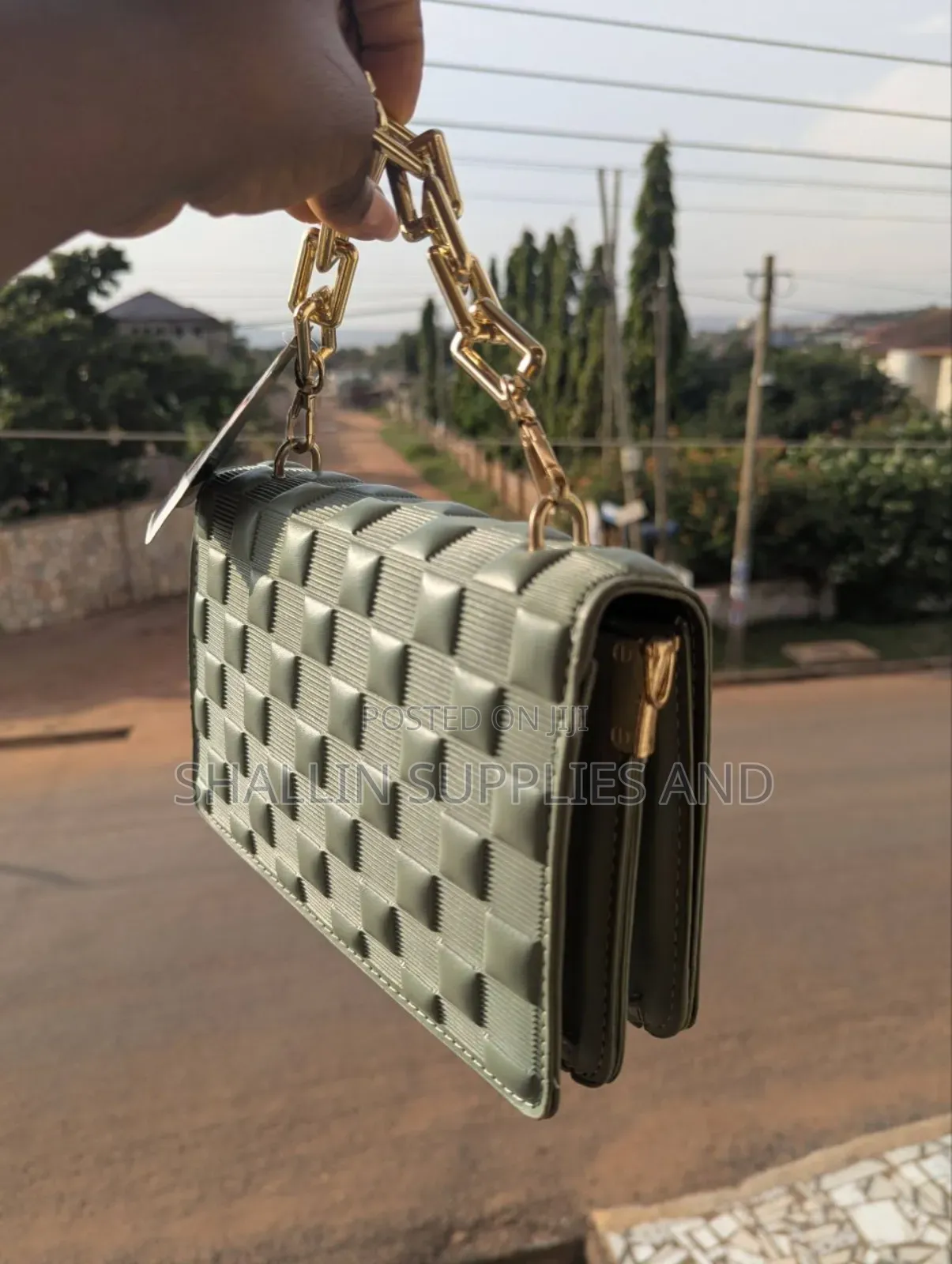Olive Green Woven Mini Bag