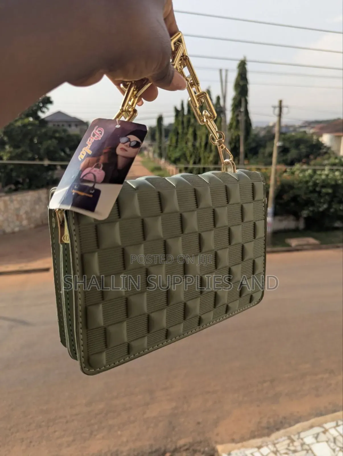 Olive Green Woven Mini Bag