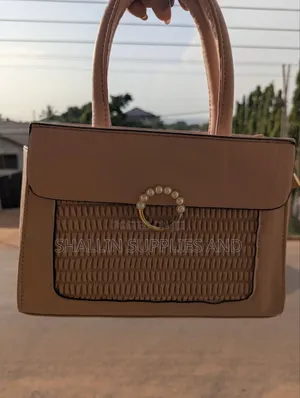 Elegant Nude Mini Handbag With Pearl Ring Clasp Ruched Detail