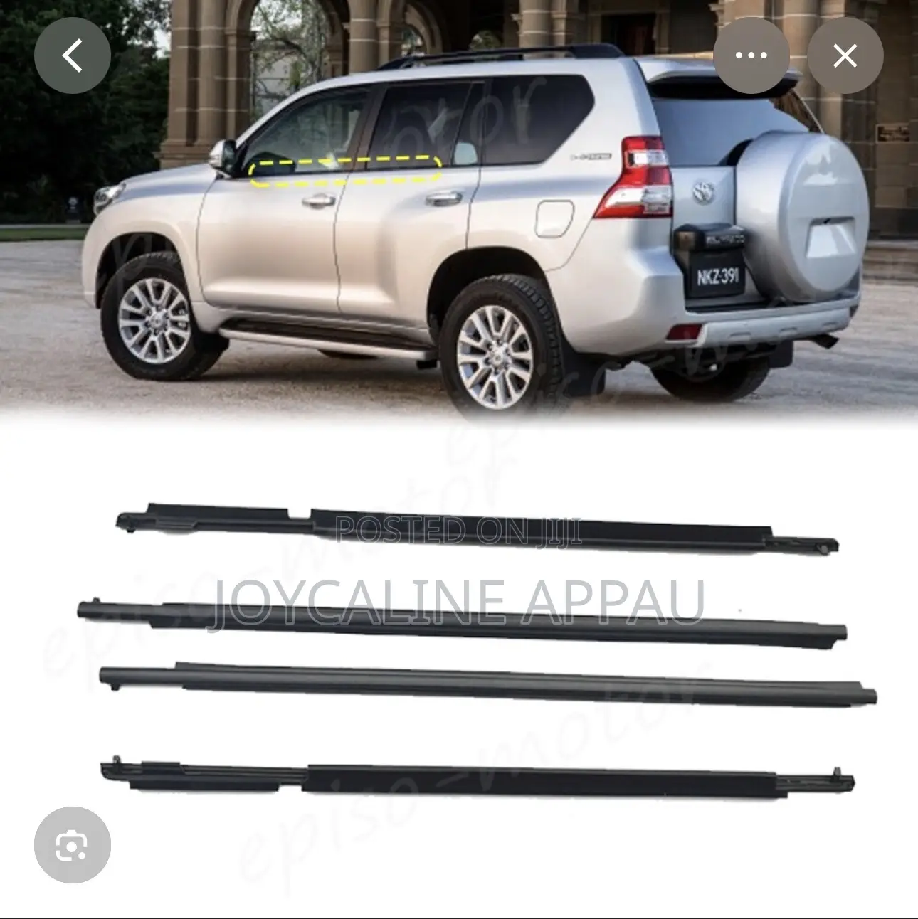 Land Cruiser Prado 2010 to 2018 Door Mouth Strip Window Molding