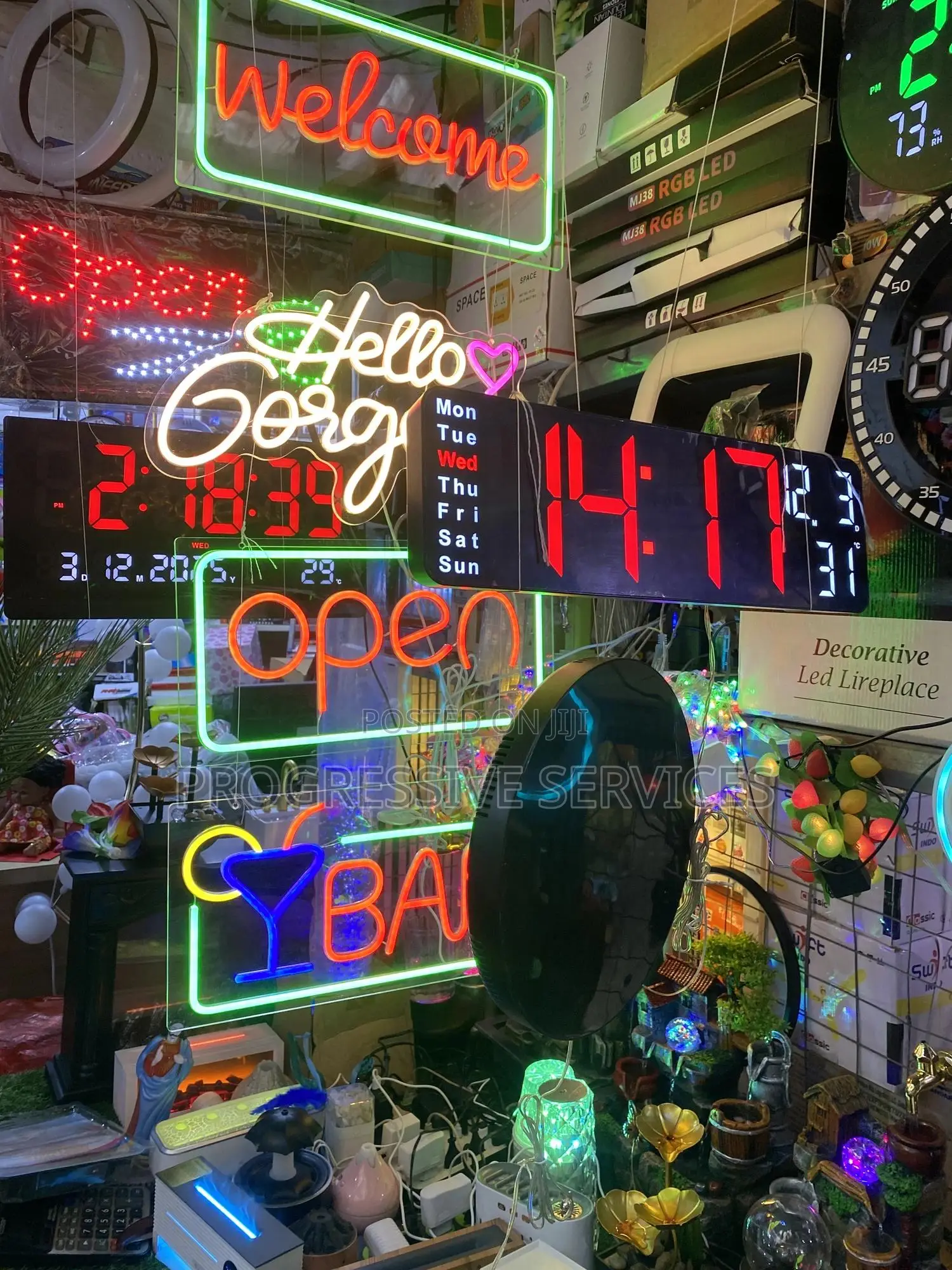 Clock and Ad Lights