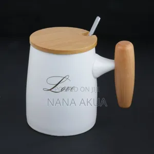 Customised Mug With Wooden Lid And Spoon