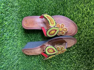 Beaded African Wedge Slippers