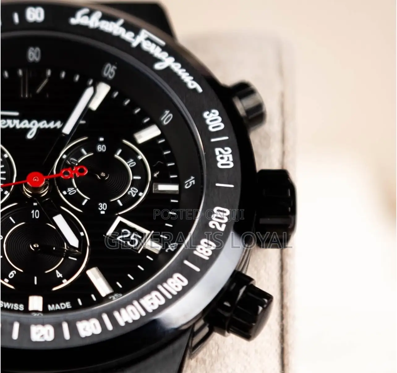 Salvatore Ferragamo F-80 Chronograph Watch All Black