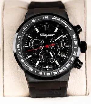 Salvatore Ferragamo F-80 Chronograph Watch All Black