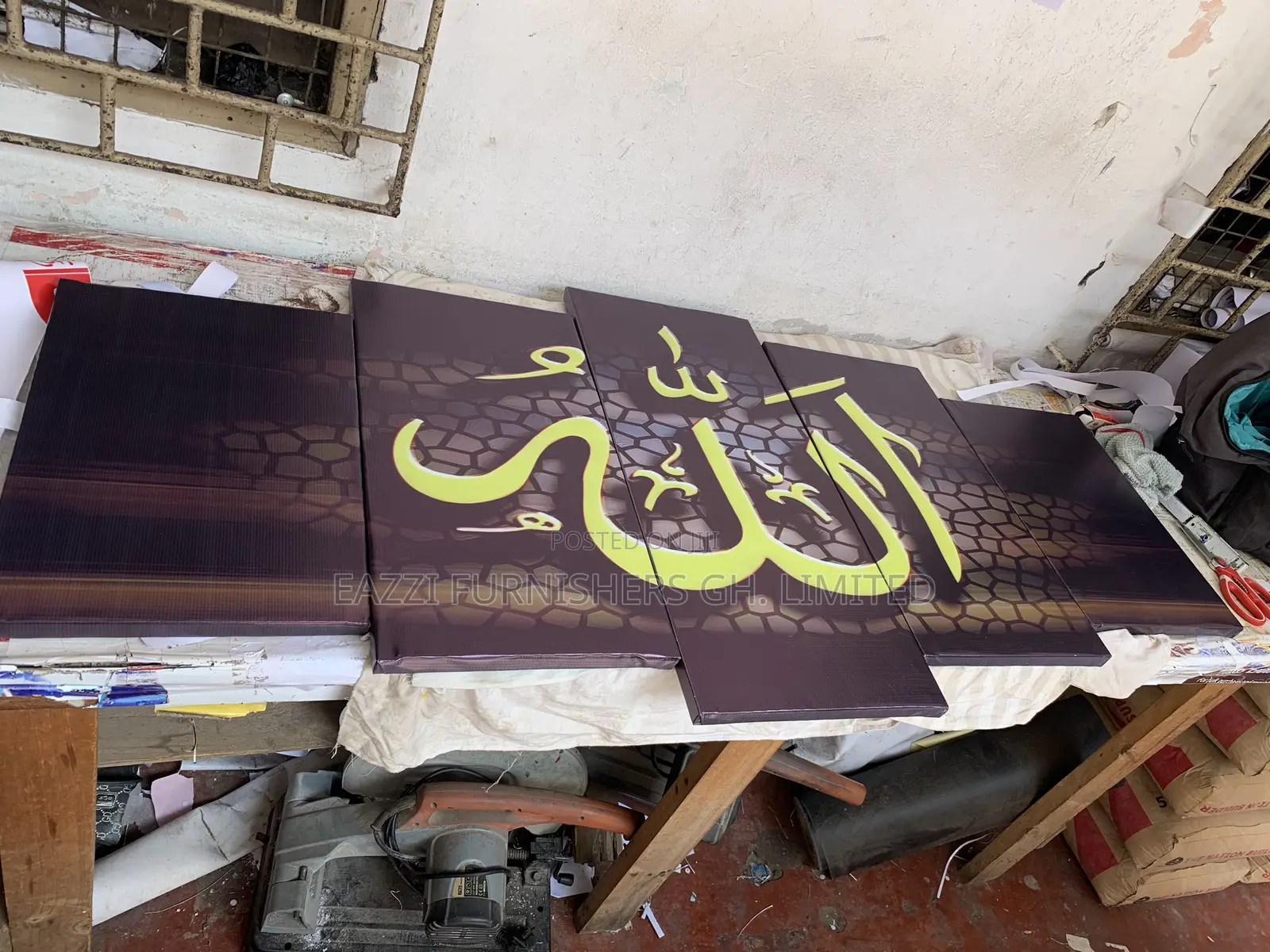 5 Panels Wall Arts Canvas Wall Arts Islamic Fine Frame