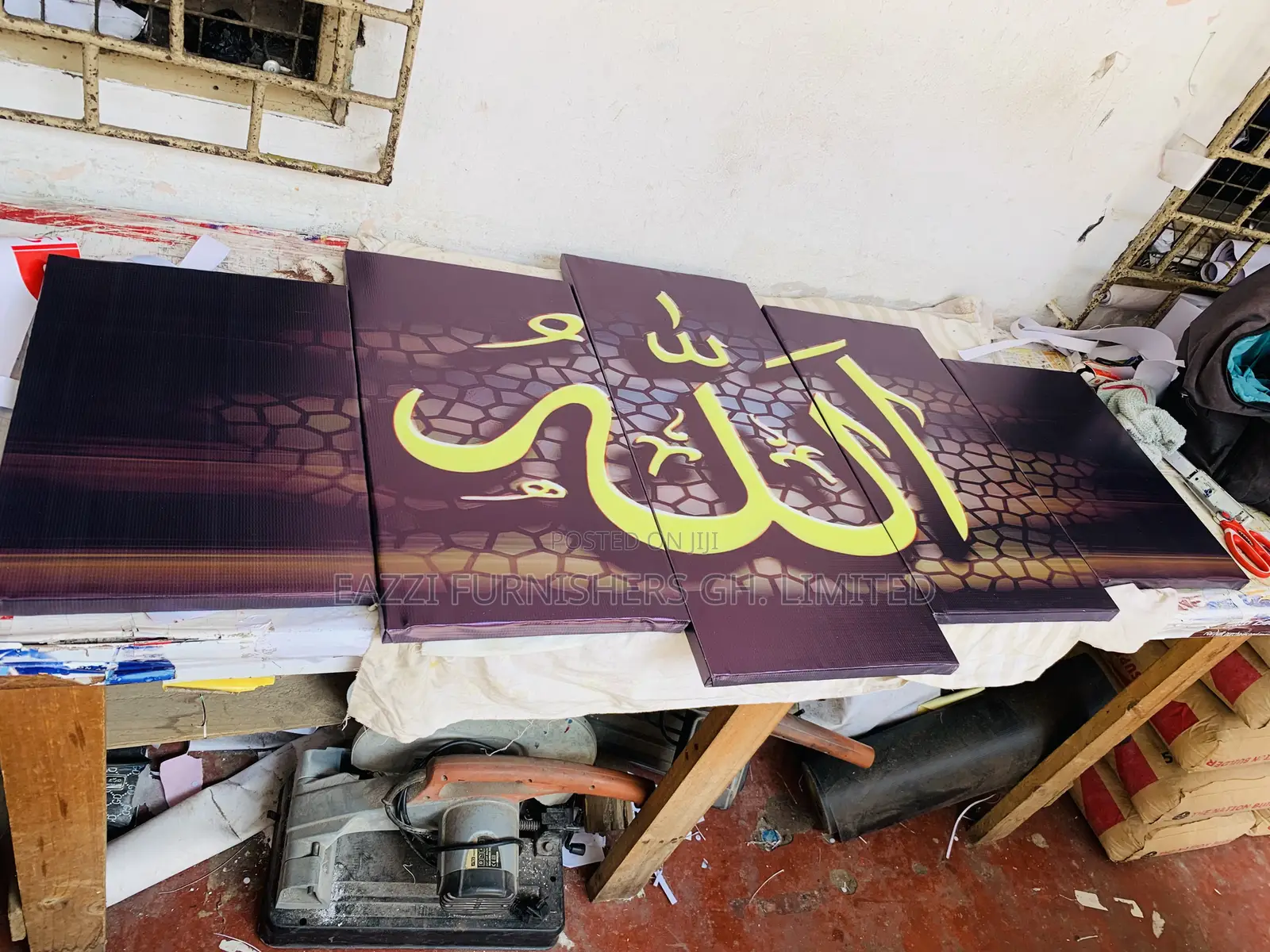 5 Panels Wall Arts Canvas Wall Arts Islamic Fine Frame