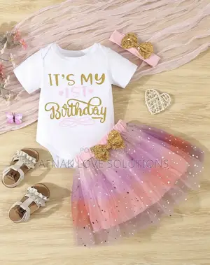 3 Pieces Girls First Birthday Custom