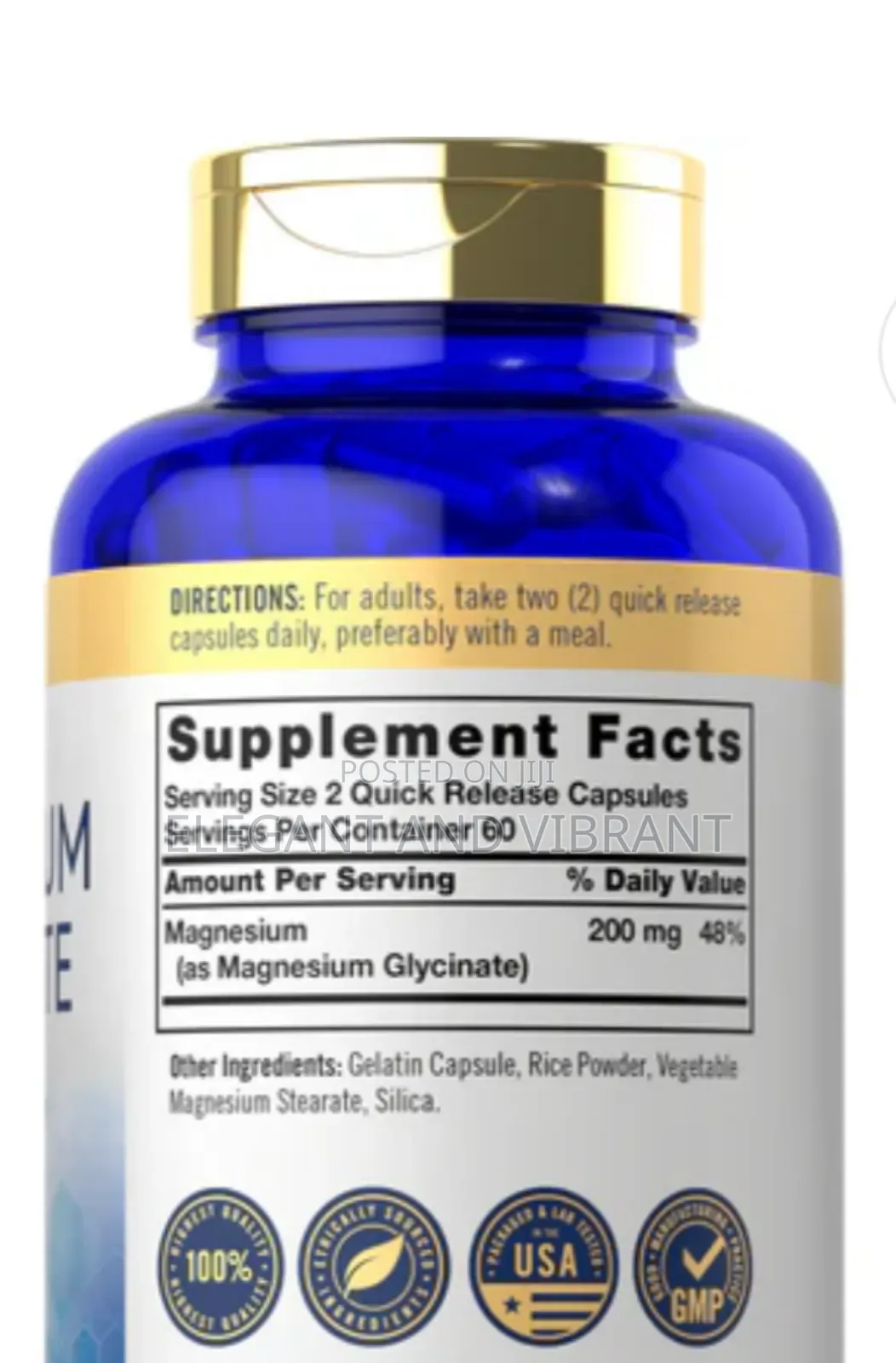 Magnesium Glycinate 200mg Per Serving | 120 Capsules