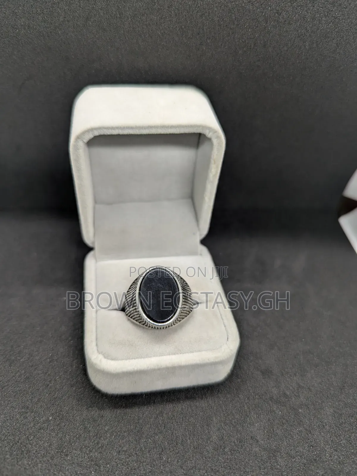 Stainless Steel Black Stone Rings (Swipe for More)
