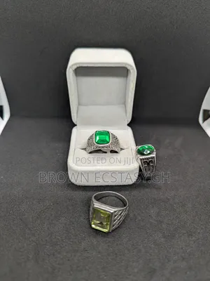 Green Stone Rings (Stainless Steel)