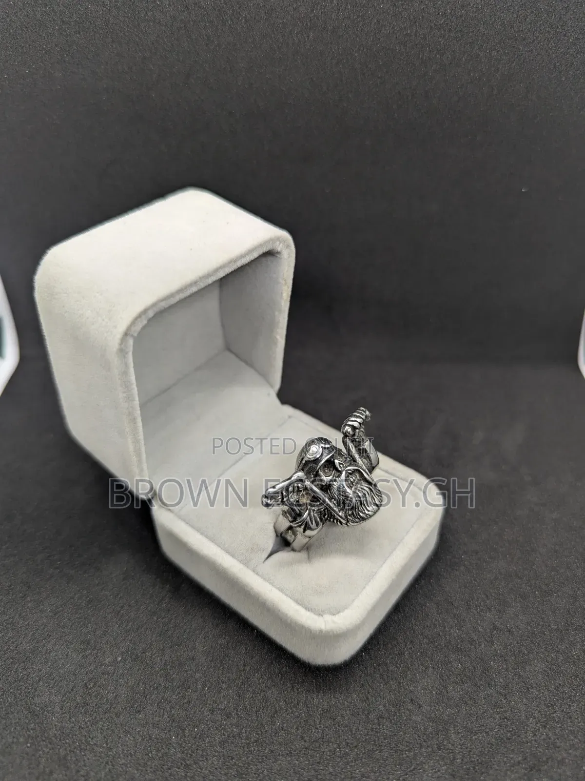 Bearded Biker Skull Ring