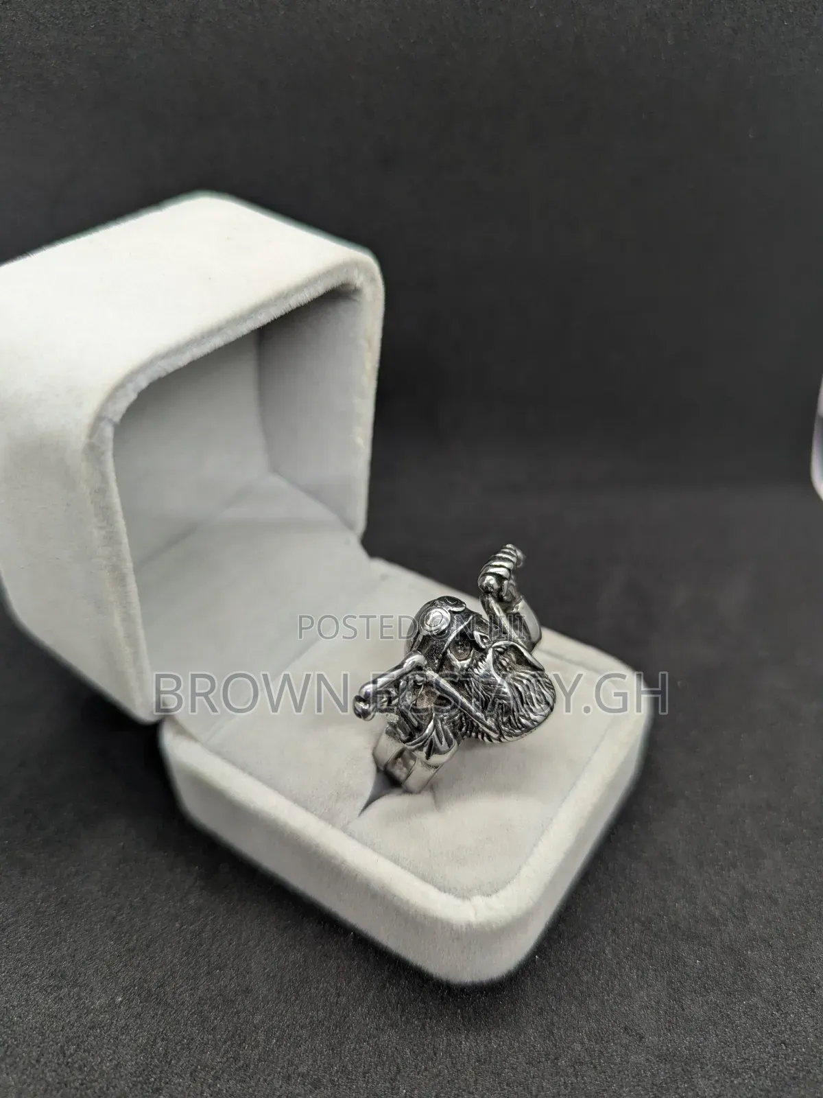 Bearded Biker Skull Ring