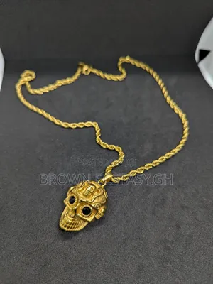 Gothic Black Eyed Skull Necklace