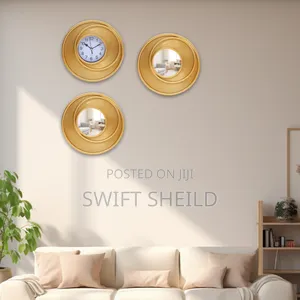 3 Set Mirror and Clock for Decor