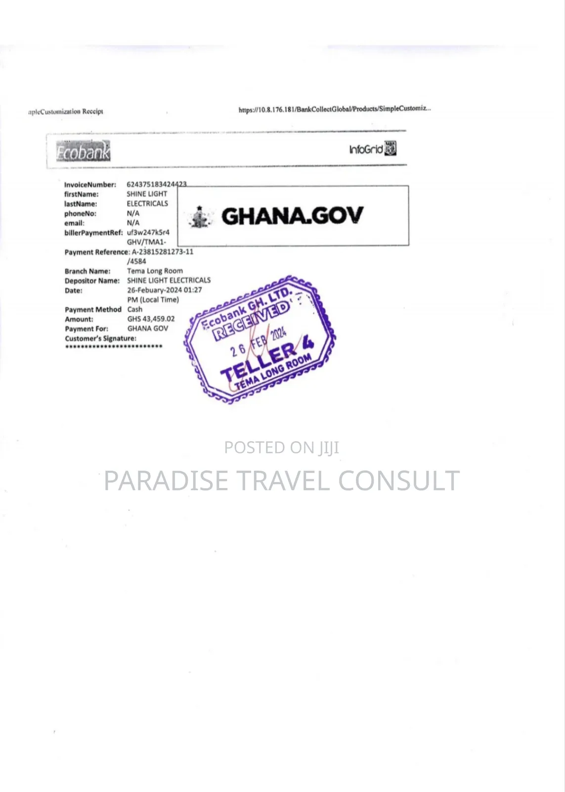 Bill of Lading Tema Port