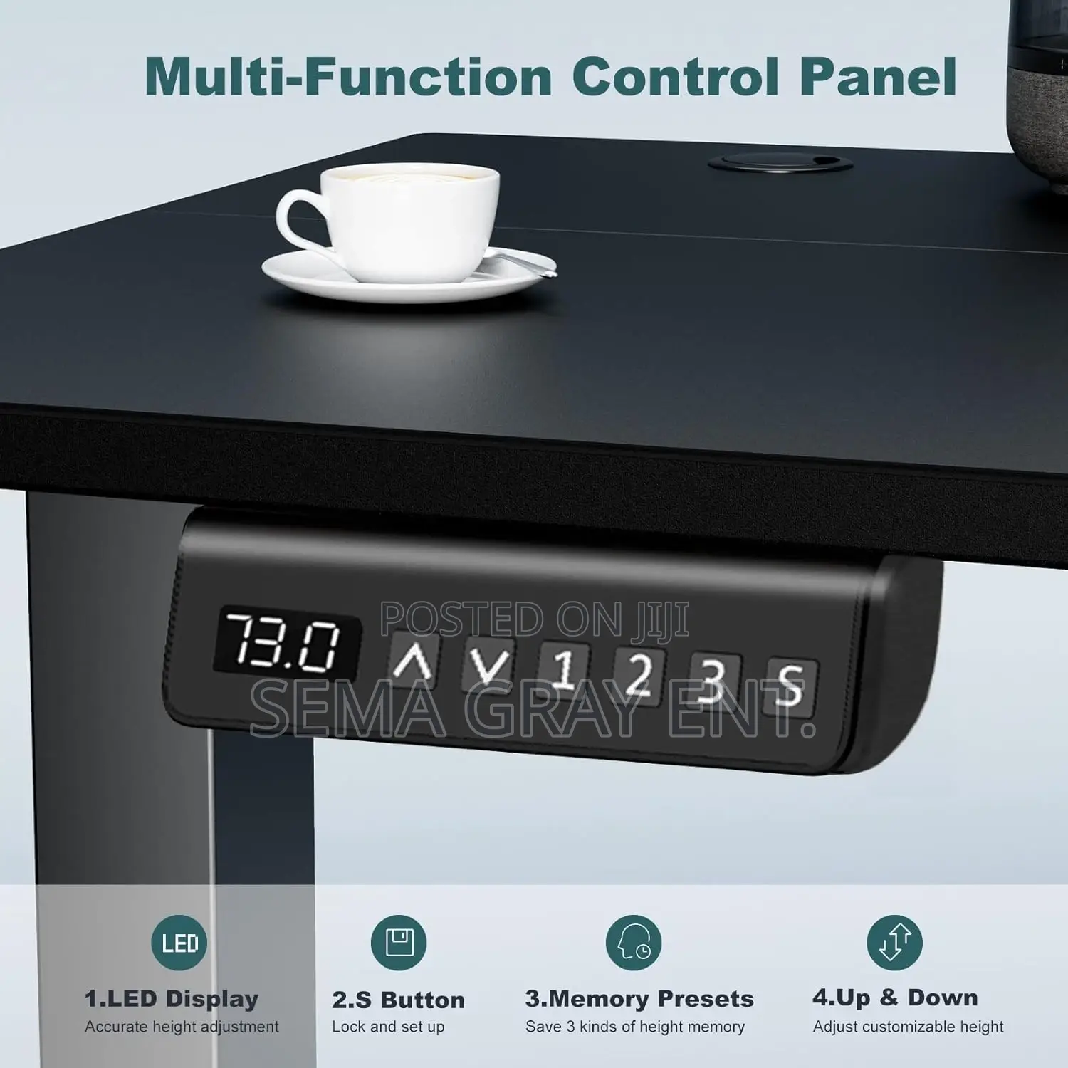 Electric Height Adjustable Computer Desk for Home Office
