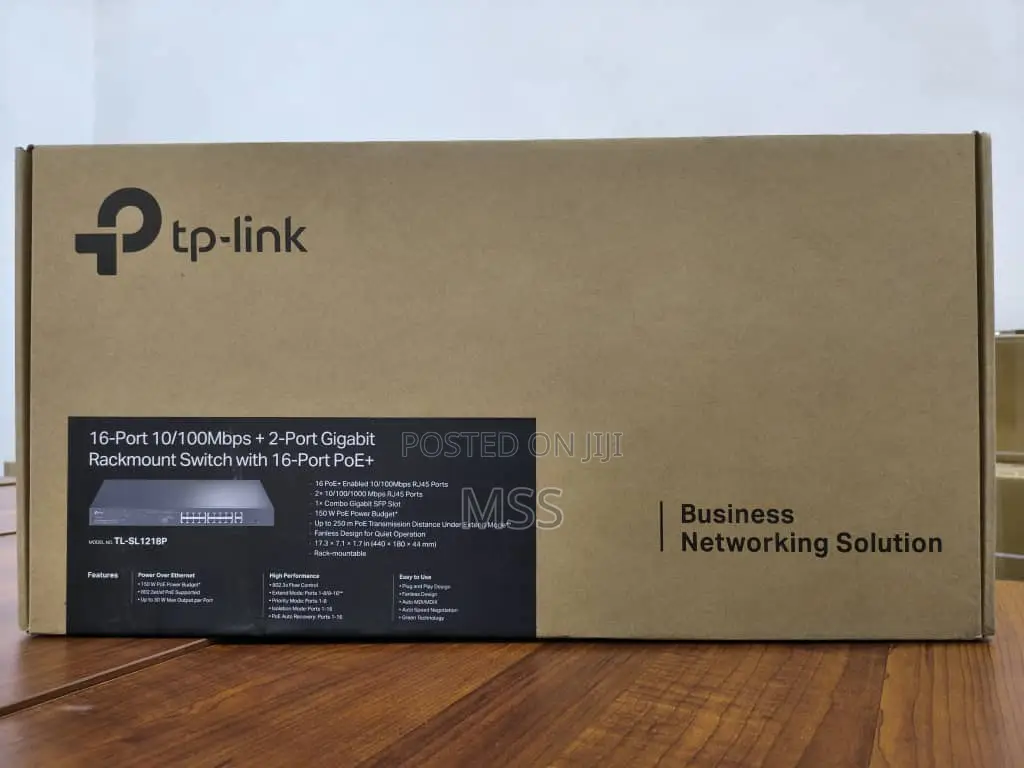 Tl-Sl1218p16-Port 10/100 MBPS + 2-Port Gigbit Switch With 16-Port Poe+