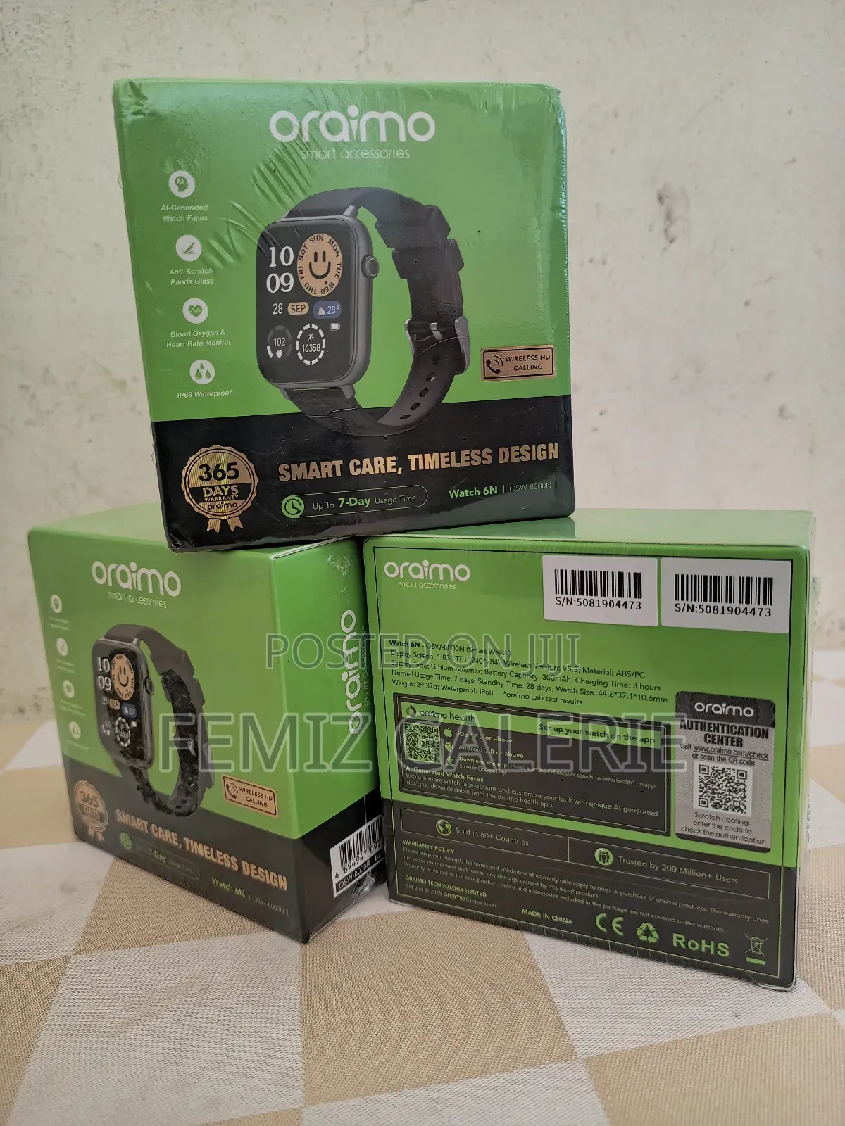 Oraimo Watch 6n 1.83'' Full Touch Color Screen Smart Watch