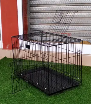 Metallic Black and Blue Dog Cage