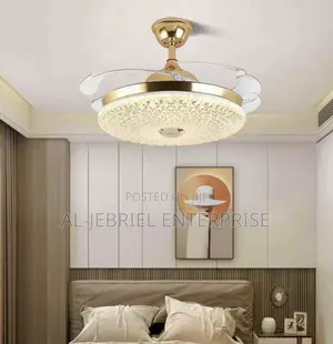 Golden Foldable Fan + Light