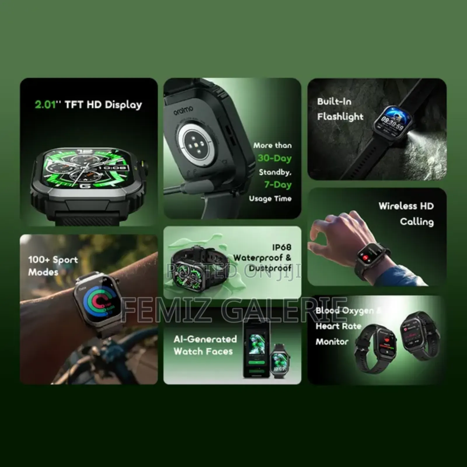 Oraimo Watch Lumos N 2.01'' Hd Display Ip68 Smart Watch