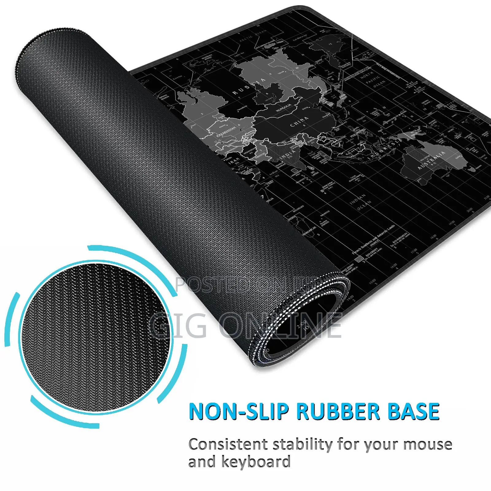 Gaming Stitched Mouse Map Pad With Foldable Mat for Deskt
