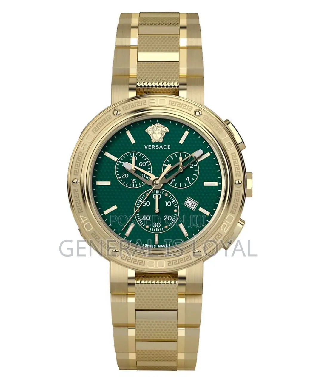 Versace V-extreme Pro Chronograph Men's Gold Green Dial Watch