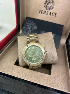Versace V-extreme Pro Chronograph Men's Gold Green Dial Watch