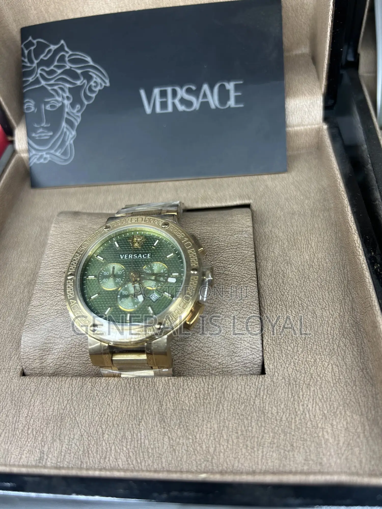 Versace V-extreme Pro Chronograph Men's Gold Green Dial Watch