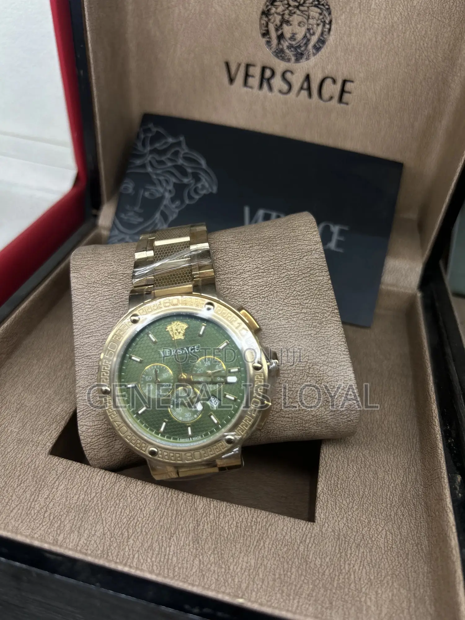 Versace V-extreme Pro Chronograph Men's Gold Green Dial Watch