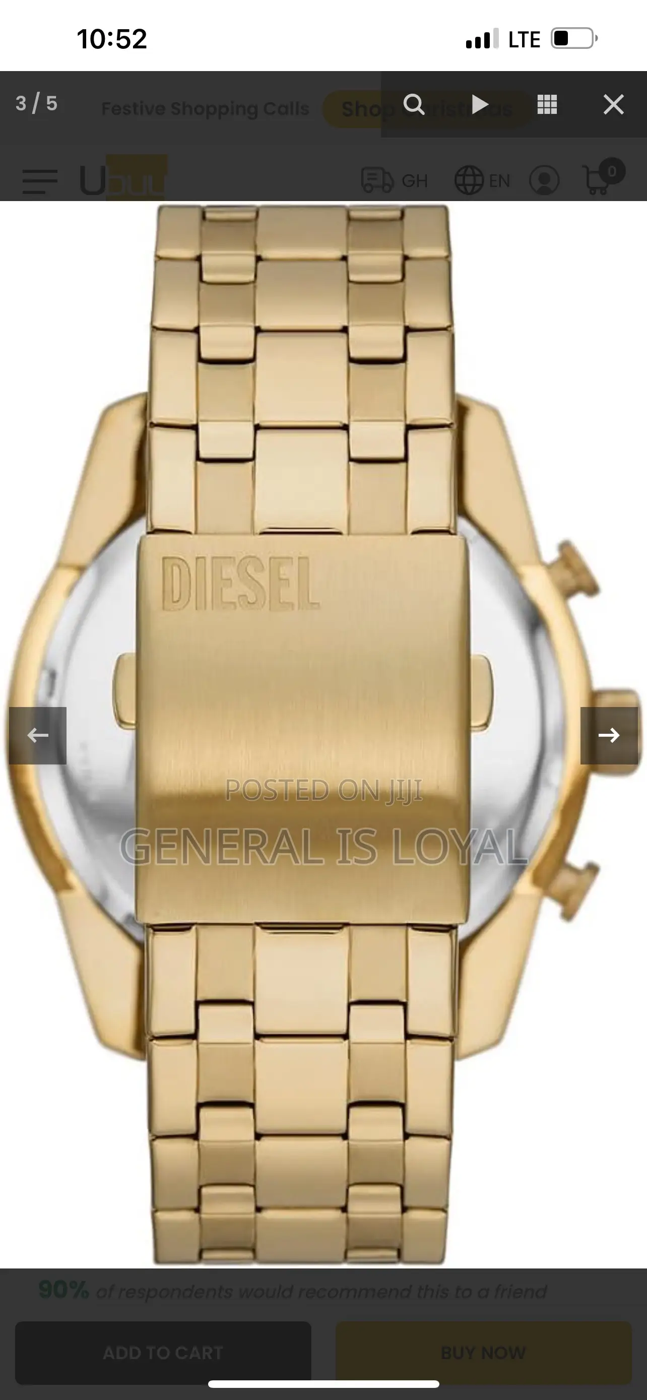Diesel Split Chronograph 51mm Gold-tone Stainless Steel Watch