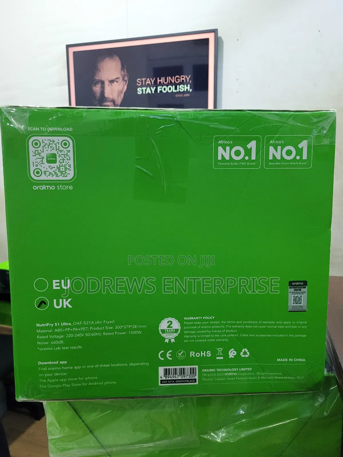 Oraimo Nutrifry S1 Ultra 1500w 6l App Control Touchscreen Airfryer