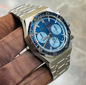 Audemars Piguet Royal Oak Chrono White Gold Sapphire Gem-Set Bezel.