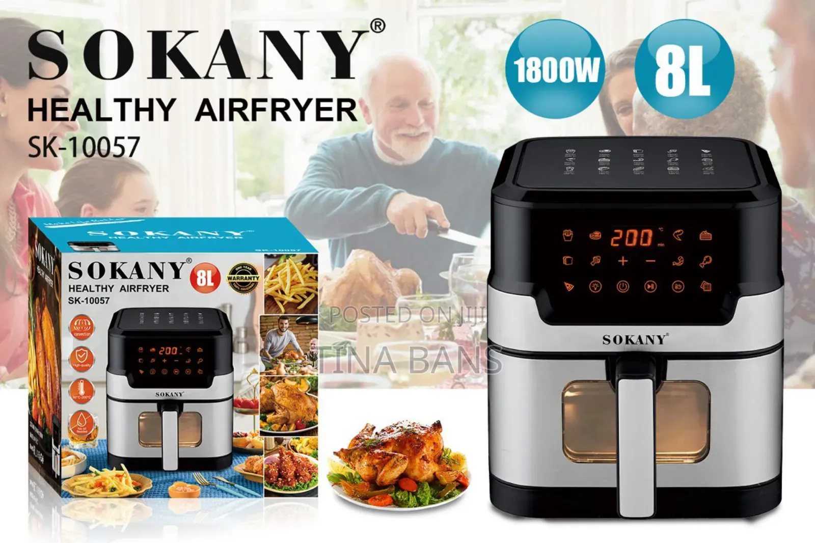 Sokany 8litres Digital Airfryer