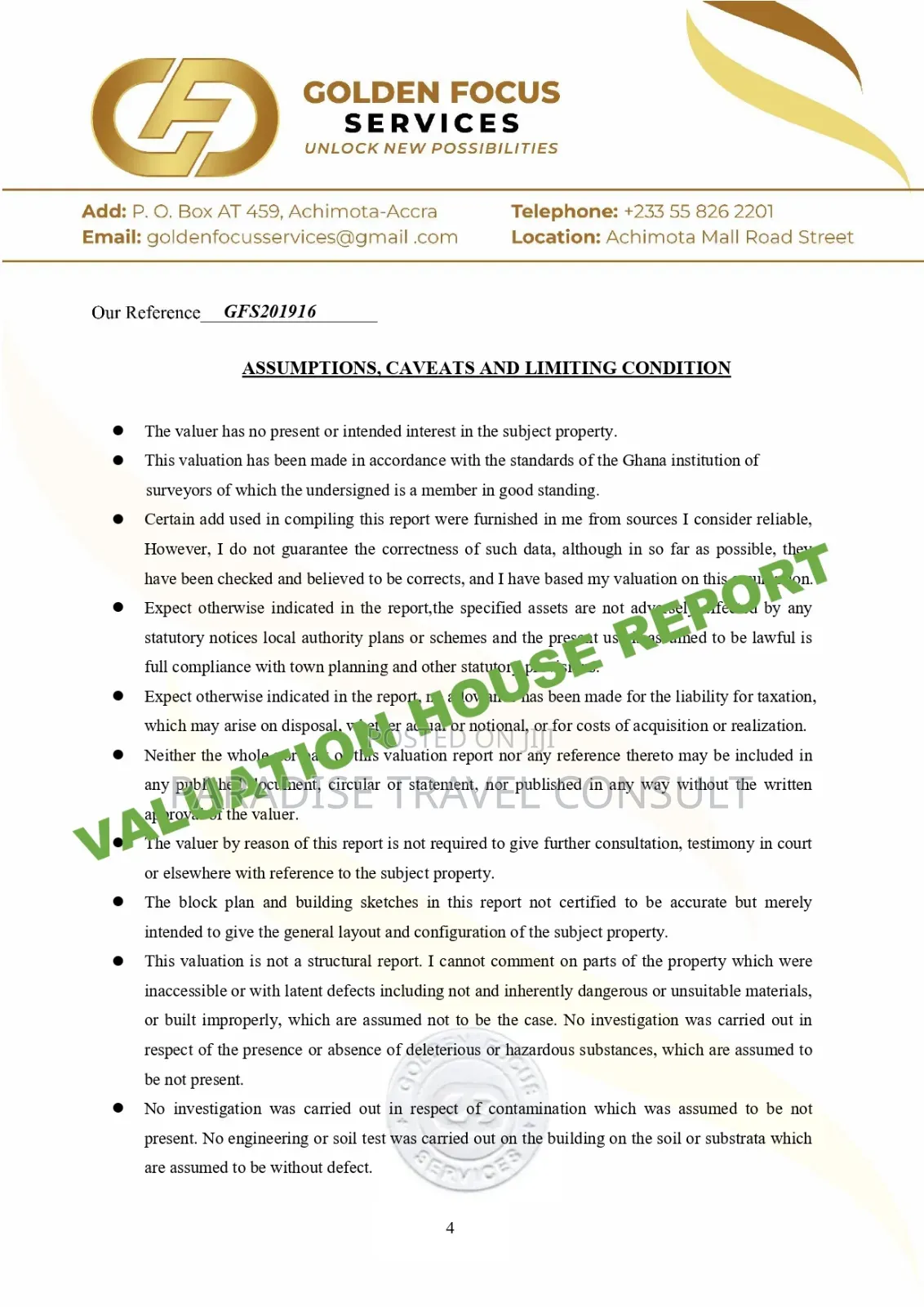 House Valuation Travel Documents to Support Visa Application