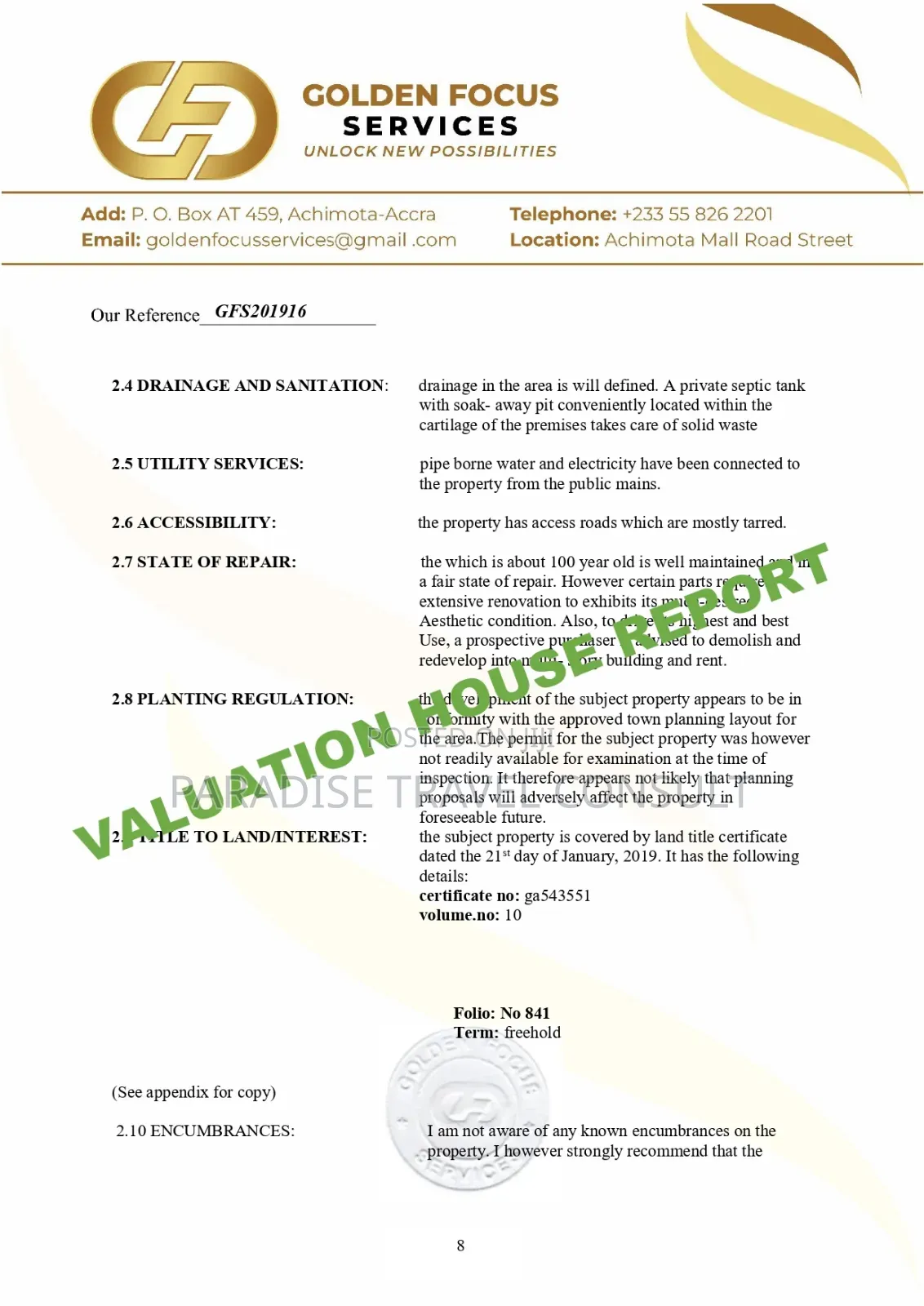 House Valuation Travel Documents to Support Visa Application