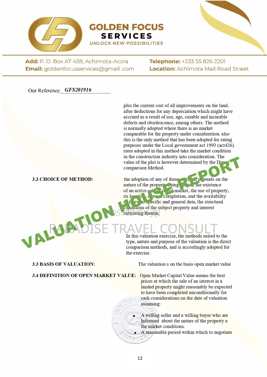 House Valuation Travel Documents to Support Visa Application
