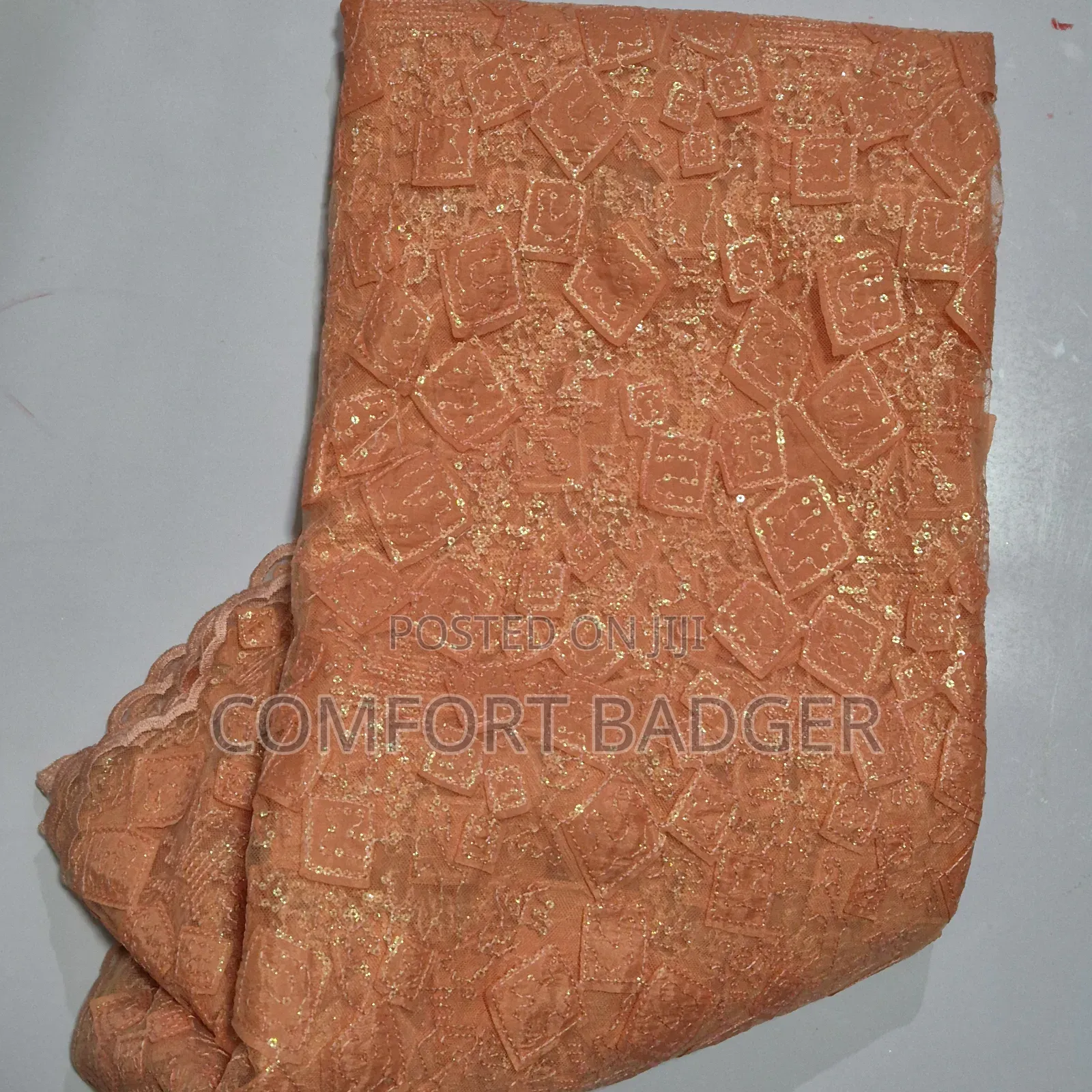 Orange Lace With Shimmering Sequin