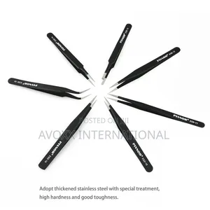 Pixnor Precision Tweezer Set - 7pcs Anti-static Tweezers Set S.Stel