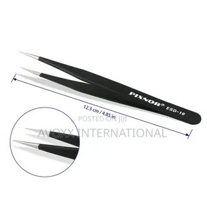 Pixnor Precision Tweezer Set - 7pcs Anti-static Tweezers Set S.Stel